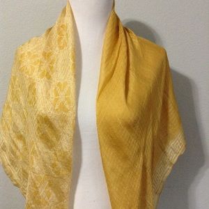 Handmade Square Yellow Silk Scarf - JS 004